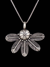 Native American Jewelry Sterling Silver Feather Pendant