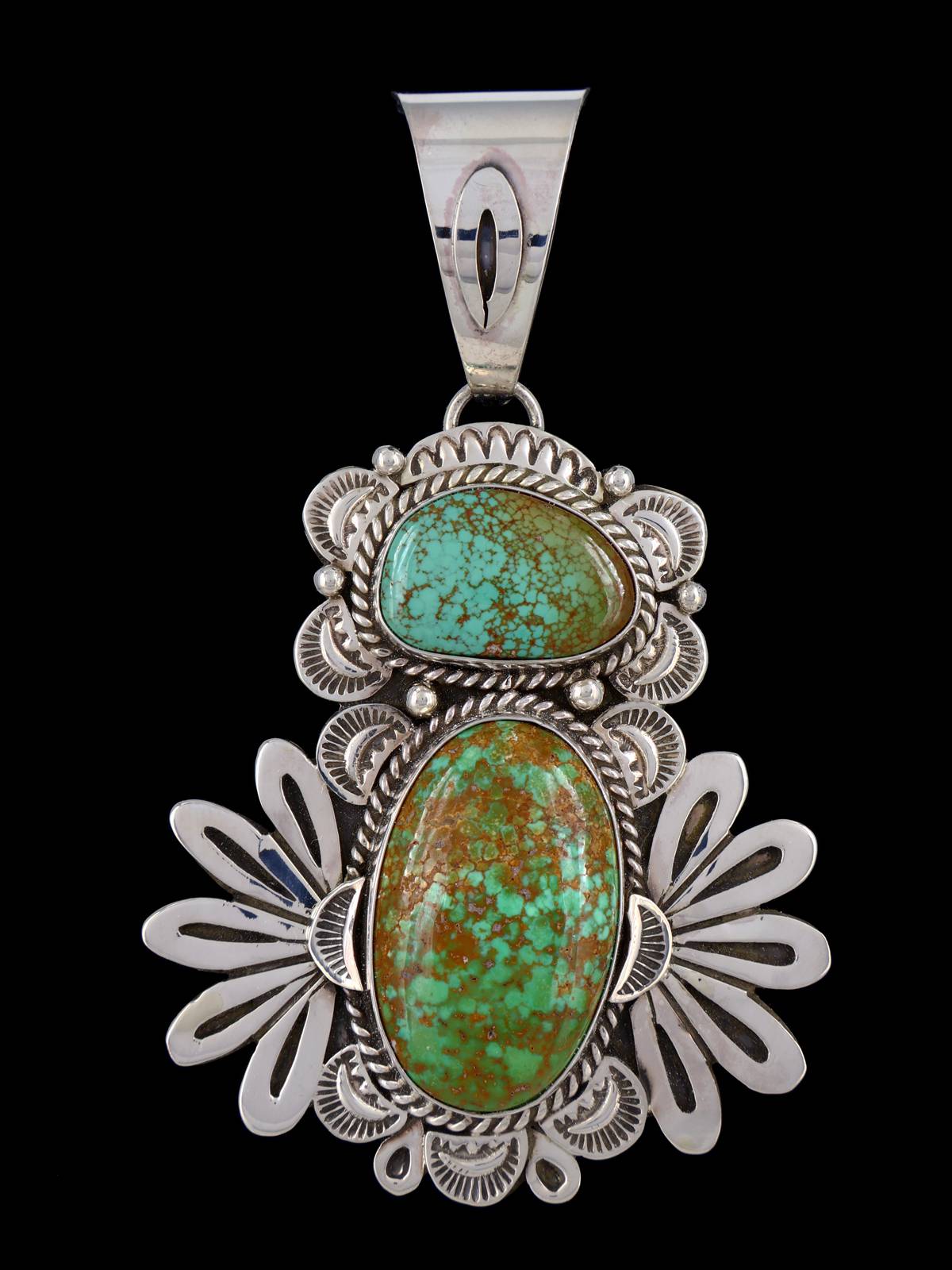 Native American Royston Turquoise Sterling Silver Pendant