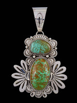 Native American Royston Turquoise Sterling Silver Pendant