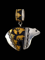 Native American Gold and Silver Overlay Bear Pendant