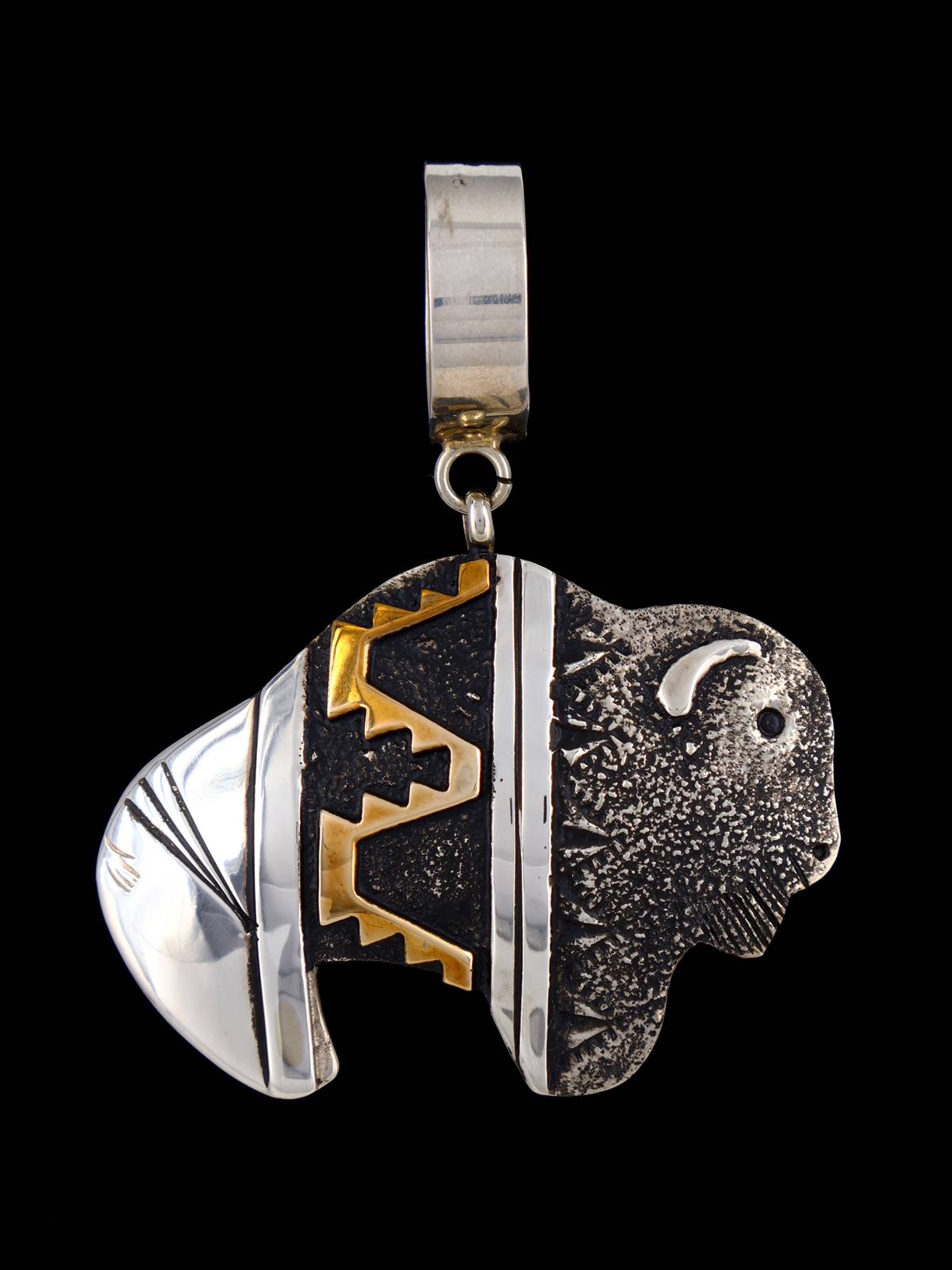 Native American Gold and Silver Overlay Bear Pendant