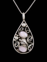Navajo Jewelry Sterling Silver Pink Shell Sculpted Pendant