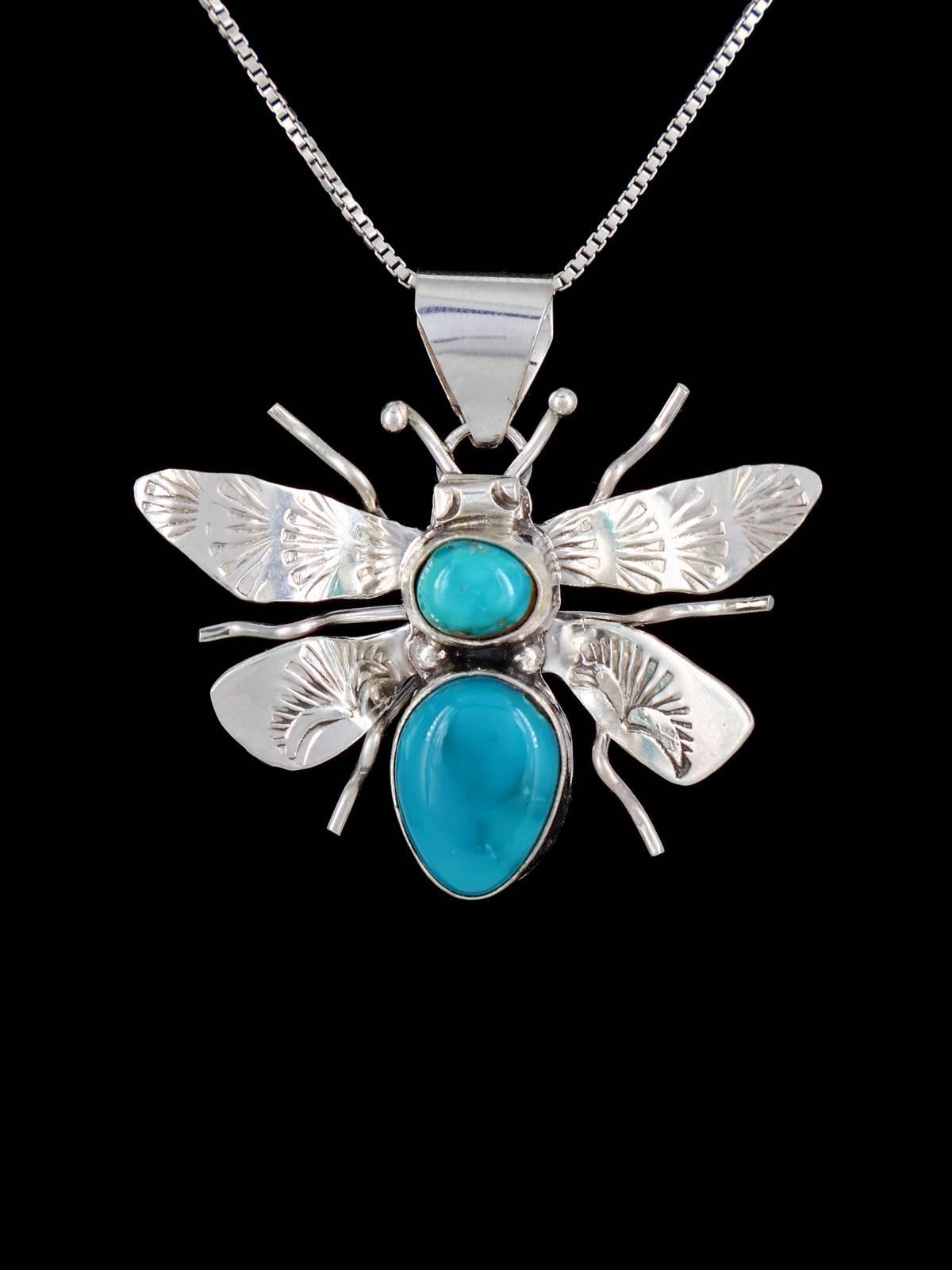 Collar Navajo Colgante Superpuesto Thunderbird Turquesa