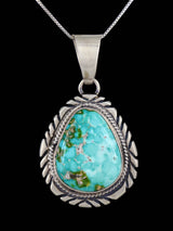 Native American Sonoran Gold Turquoise Sterling Silver Pendant