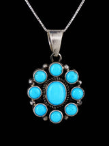 Navajo Jewelry Sleeping Beauty Turquoise Cluster Pendant