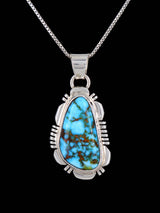 Joyería nativa americana Kingman colgante de plata de ley turquesa