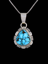 Kingman Turquoise Navajo Sterling Silver Pendant