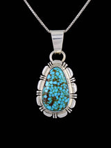 Kingman Turquoise Navajo Sterling Silver Pendant