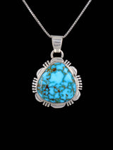 Joyería nativa americana Kingman colgante de plata de ley turquesa