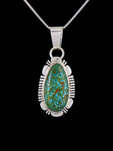 Kingman Turquoise Navajo Sterling Silver Pendant