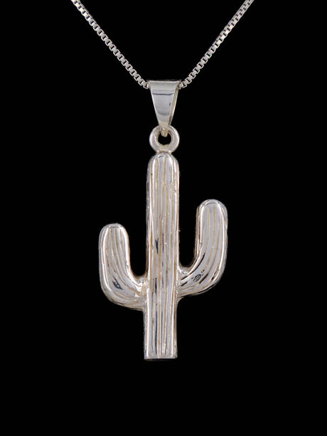 Pendentif cactus incrusté de pavés turquoise amérindiens