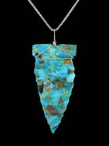 Pendentif tête de flèche turquoise en argent sterling Navajo