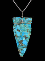 Colgante de punta de flecha turquesa de plata de ley navajo