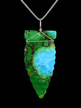 Pendentif tête de flèche turquoise en argent sterling Navajo