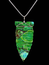 Pendentif tête de flèche turquoise en argent sterling Navajo