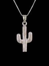Native American Turquoise Cobblestone Inlay Cactus Pendant