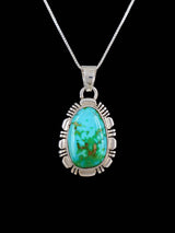 Sonoran Gold Turquoise Navajo Sterling Silver Pendant