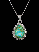 Sonoran Gold Turquoise Navajo Sterling Silver Pendant