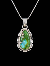 Sonoran Gold Turquoise Navajo Sterling Silver Pendant