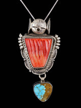 Colgante Kachina turquesa de plata de ley nativo americano