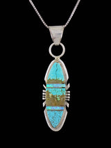 Pendentif en mosaïque d’huître épineuse et d’incrustation Navajo turquoise