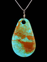 Navajo Turquoise Tear Drop Tab Pendant
