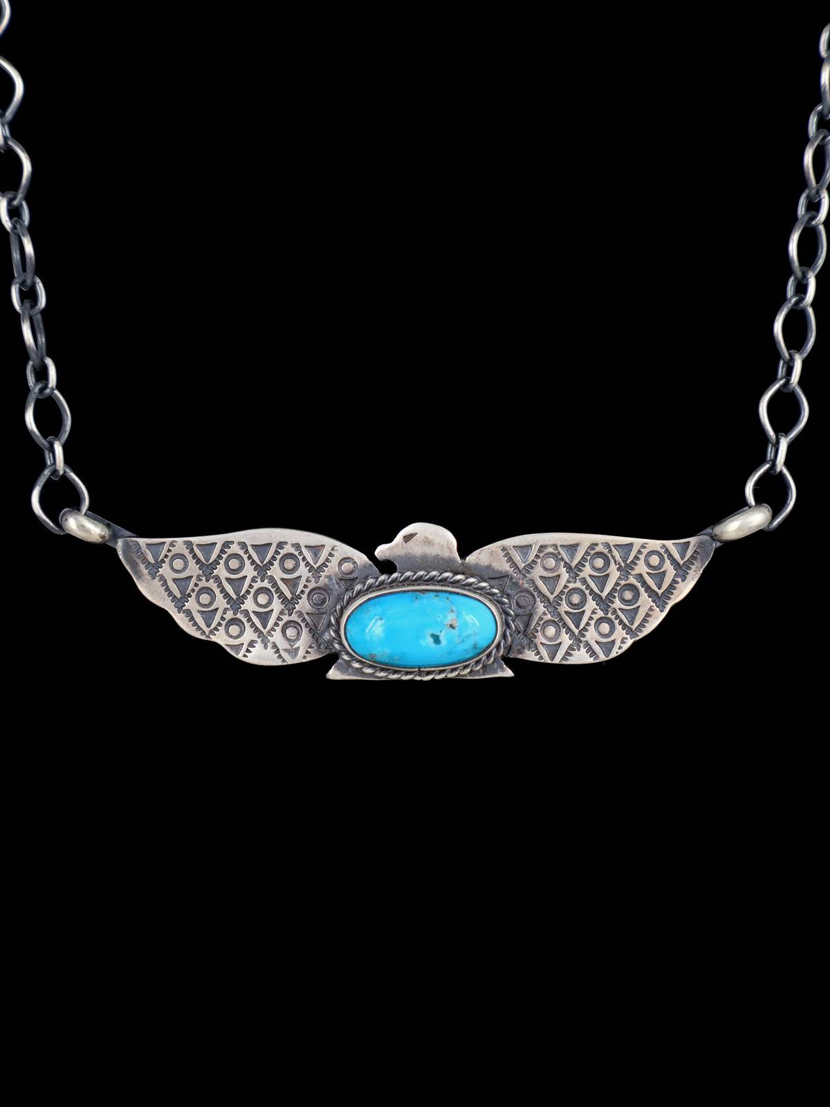Navajo Sky Horse Turquoise Coeur Lien Chaîne Collier