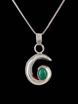 Pendentif tourbillon en argent sterling Malachite Navajo