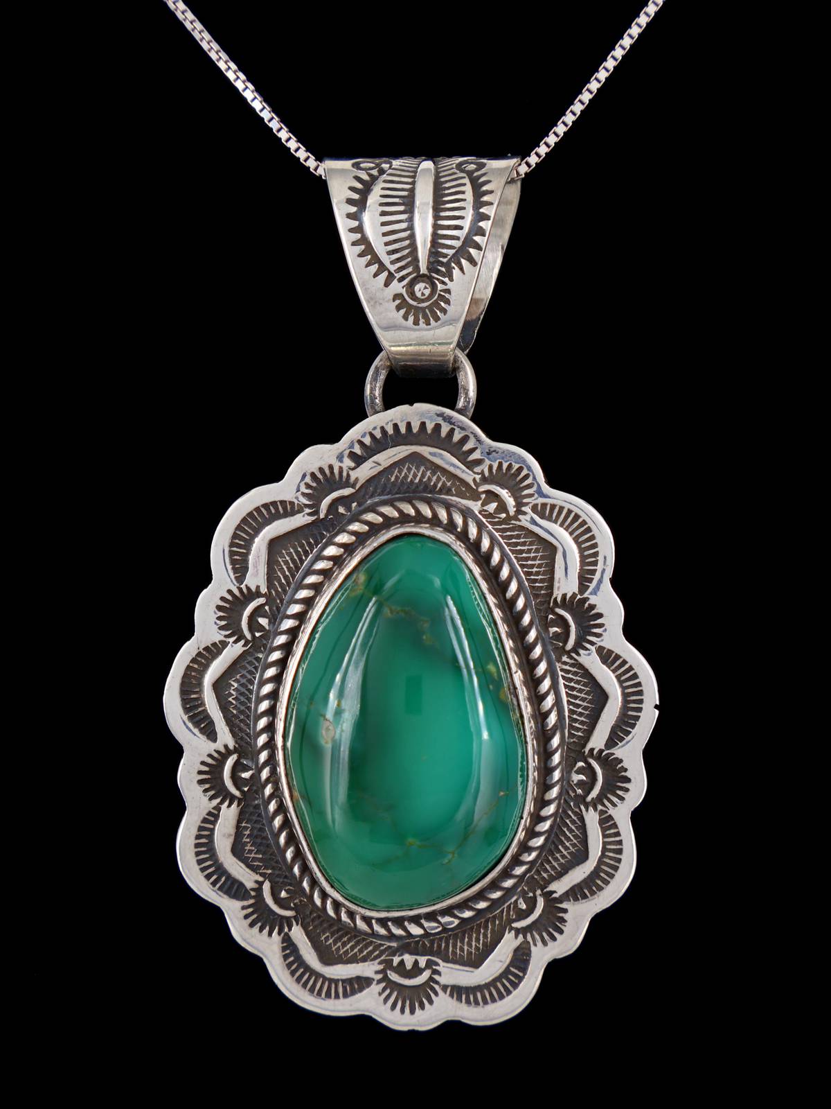 Native American Royston Turquoise Sterling Silver Pendant