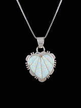 Navajo Opalite Cobblestone Inlay Heart Pendant