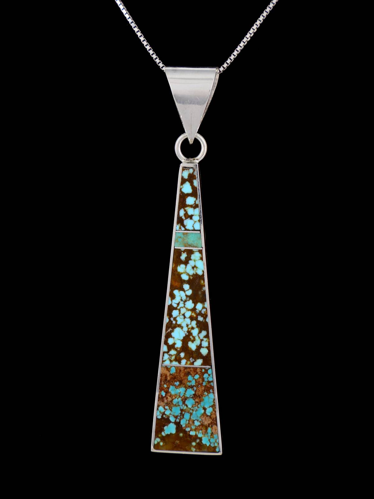 Navajo Turquoise Sterling Silver Inlay Pendant