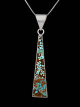 Navajo Turquoise Sterling Silver Inlay Pendant
