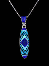 Native American Turquoise and Lapis Inlay Pendant