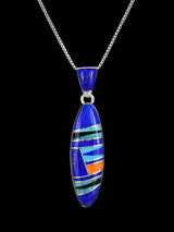 Native American Turquoise and Lapis Inlay Pendant