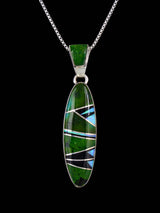 Native American Turquoise and Opalite Inlay Pendant