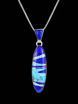 Native American Turquoise and Lapis Inlay Pendant