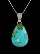Native American Sonoran Gold Turquoise Sterling Silver Pendant