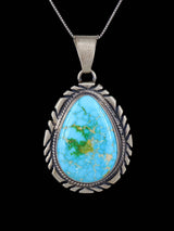 Native American Sonoran Gold Turquoise Sterling Silver Pendant