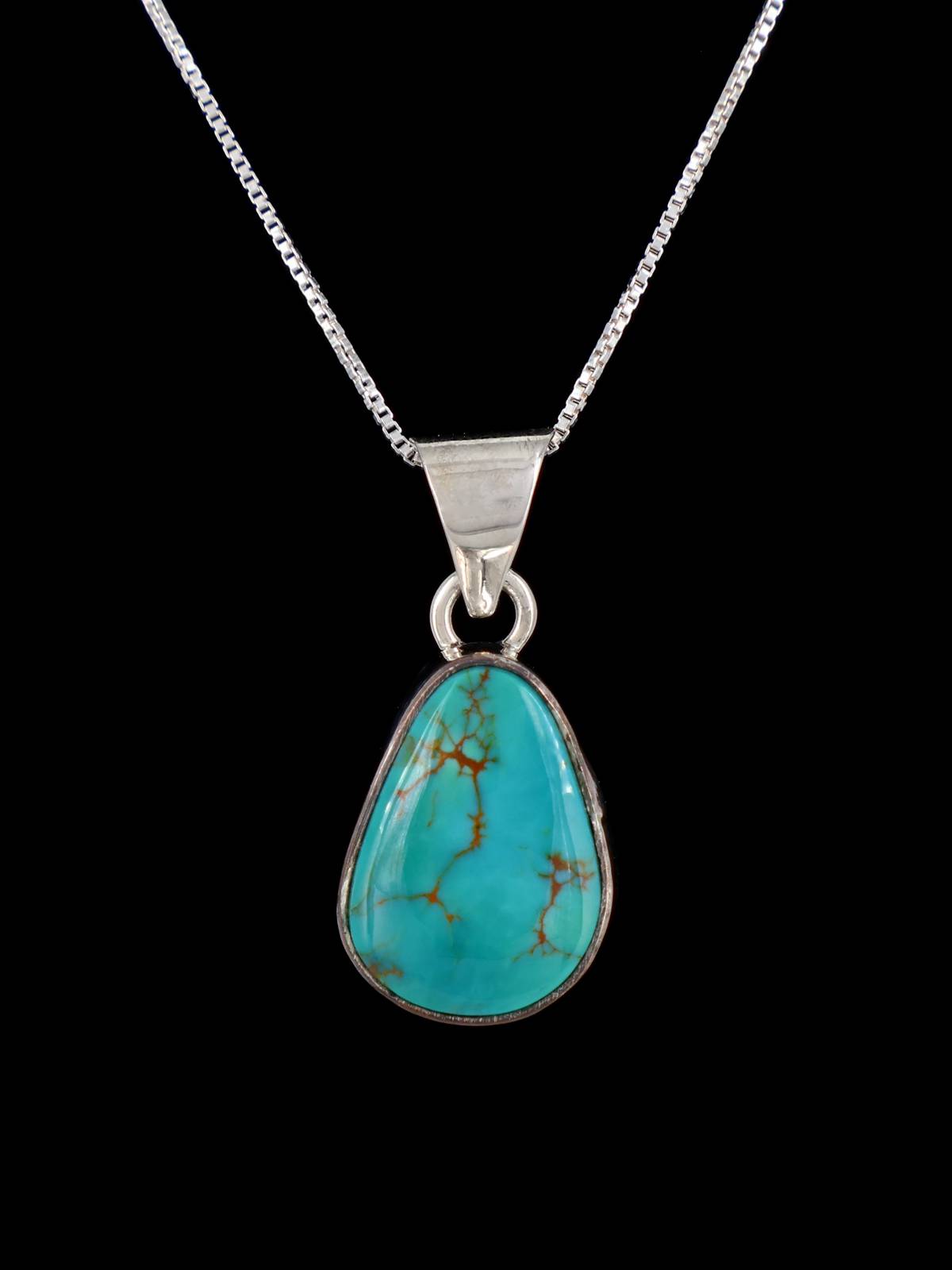 Joyería nativa americana Kingman colgante de plata de ley turquesa