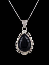 Native American Sterling Silver Black Onyx Pendant