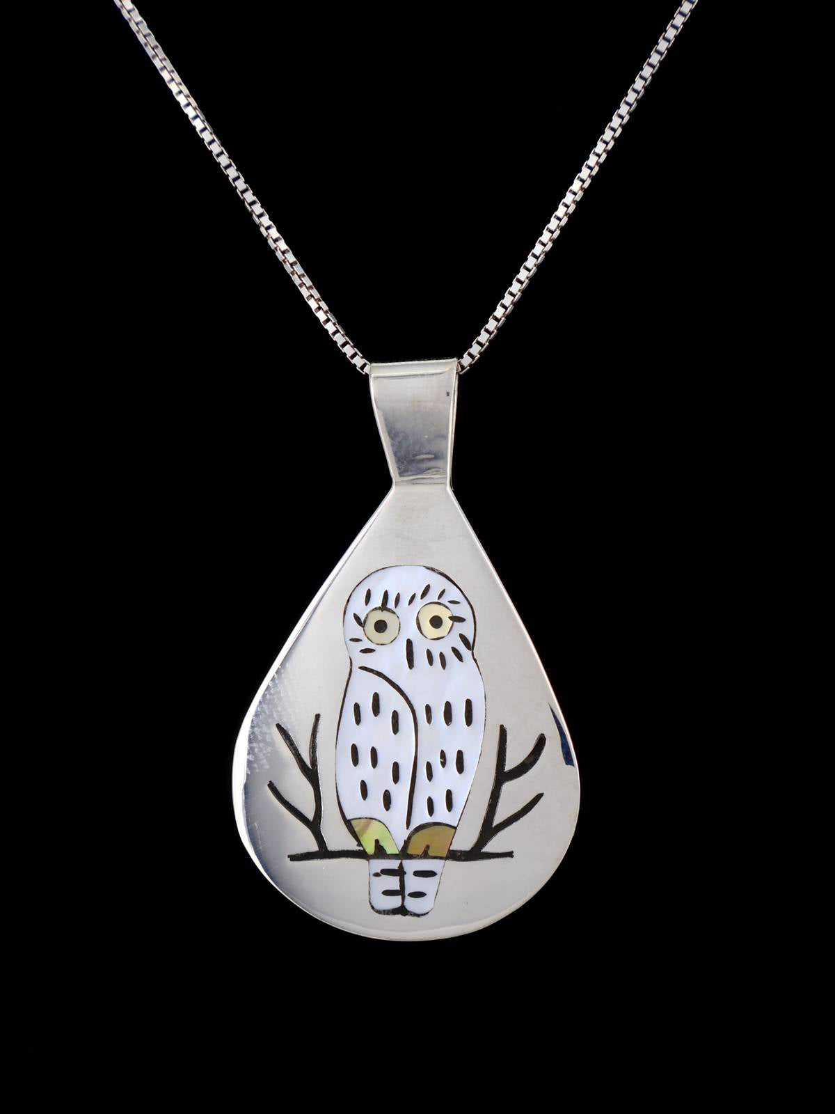 Native American Jewelry Zuni Inlay Owl Pendant