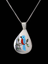Colgante de pájaro con incrustaciones de joyería nativa americana