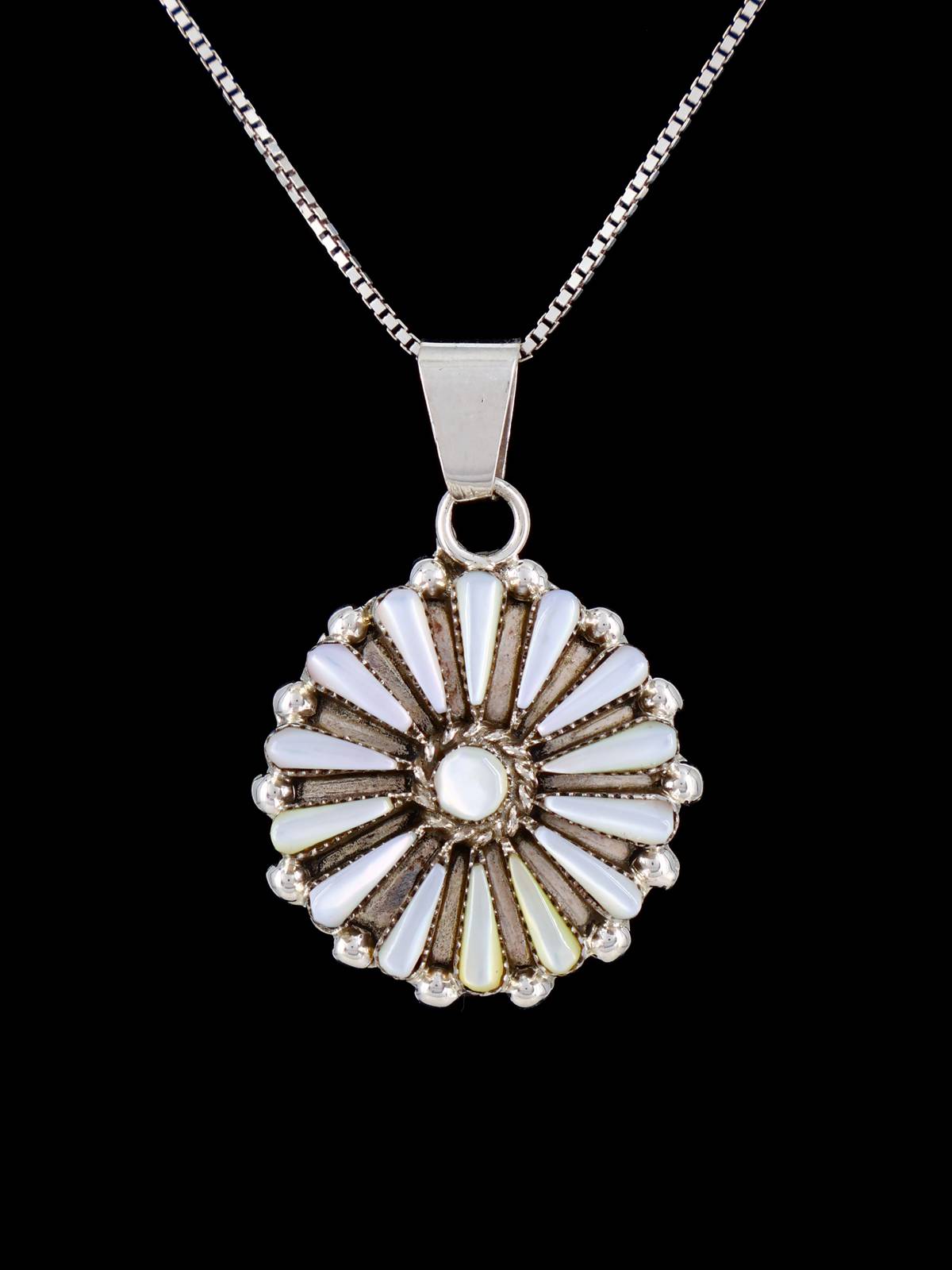 Mother of Pearl Sterling Silver Zuni Pendant