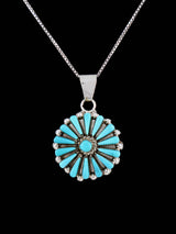 Turquoise Sterling Silver Zuni Pendant