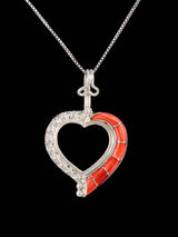 Native American Jewelry Zuni Inlay Heart Pendant