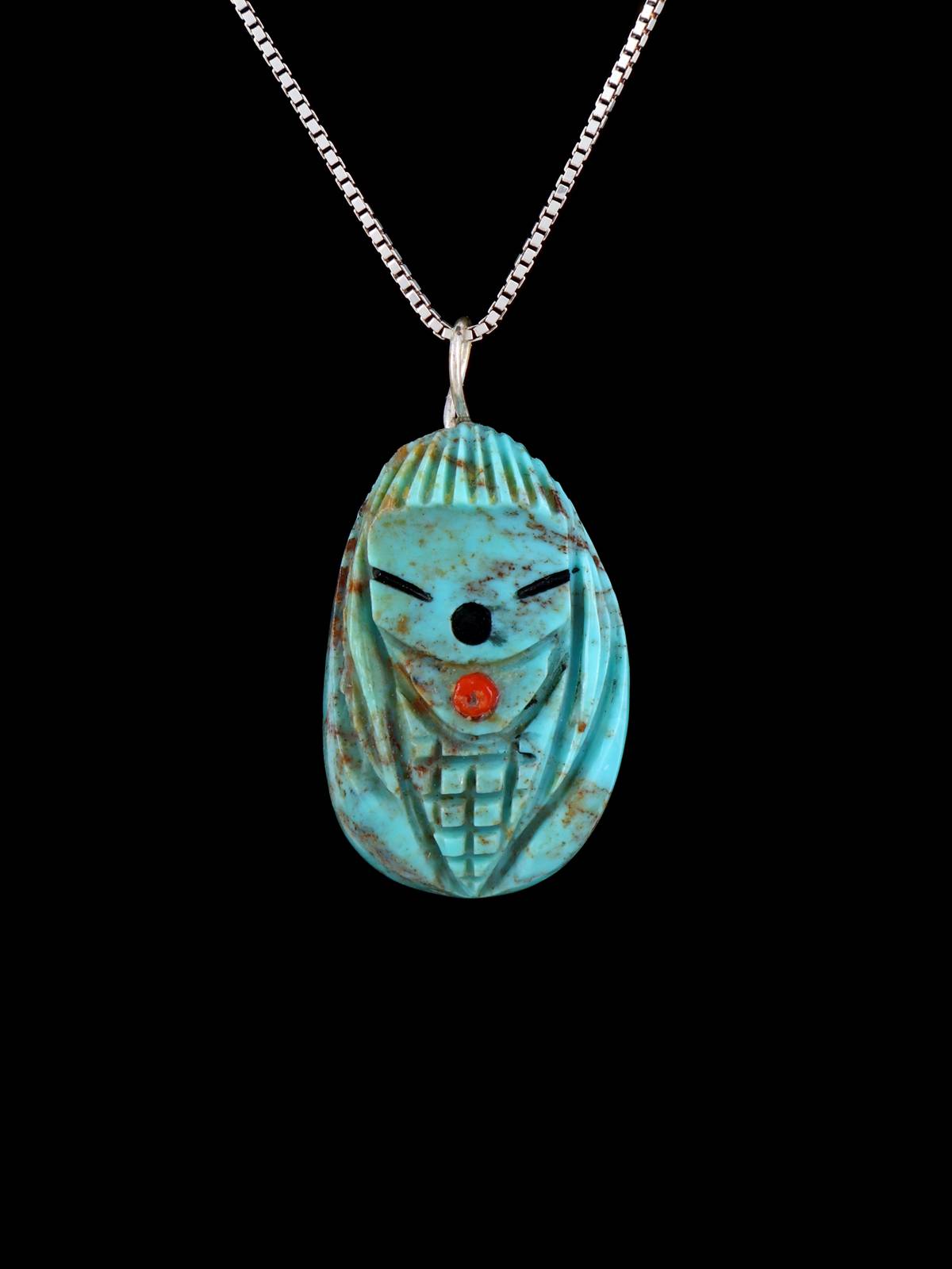 Pendentif fétichiste Zuni Turquoise Maiden