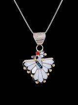 Mother of Pearl Sterling Silver Zuni Thunderbird Pendant