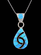 Opalite Sterling Silver Zuni Inlay Pendant