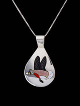 Native American Jewelry Zuni Inlay Duck Pendant