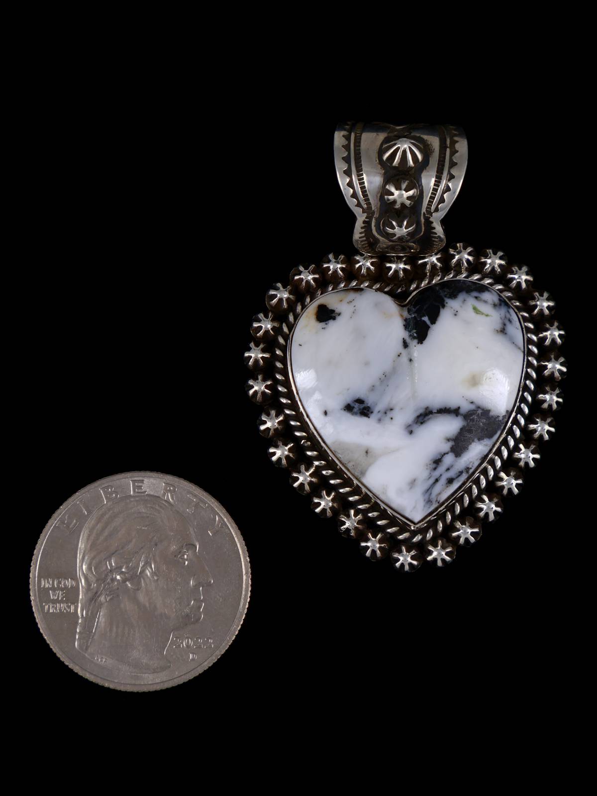 Pendentif amérindien Kingman Turquoise Starburst Heart